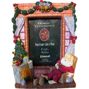 Intercraft Home Treasures Vintage Hand Painted 3D Resin Santa Picture Frame